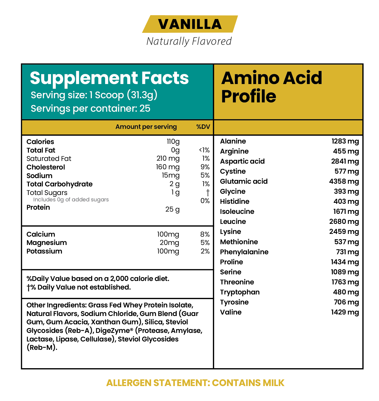 Grass Fed Whey Protein-Vanilla